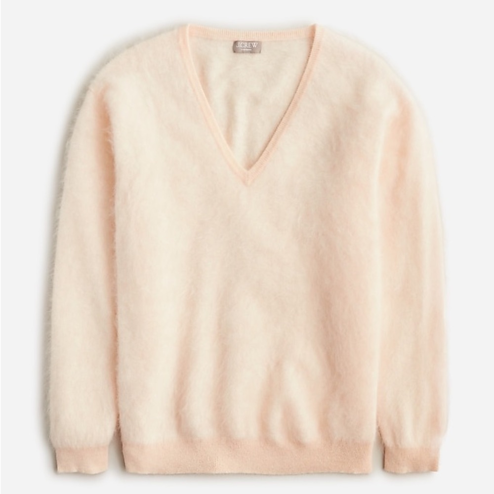 J Crew Brushed cashmere relaxed V-neck sweater BV381